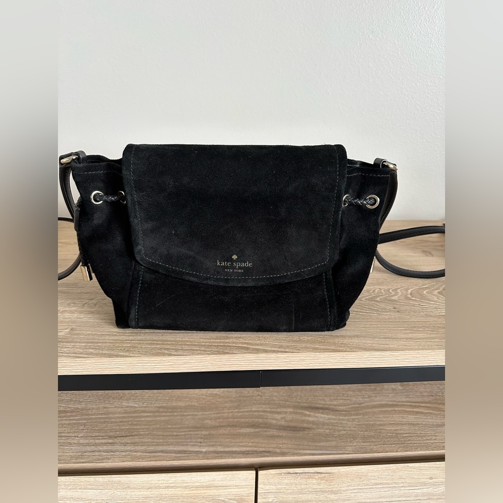 Kate Spade Black suede cross body